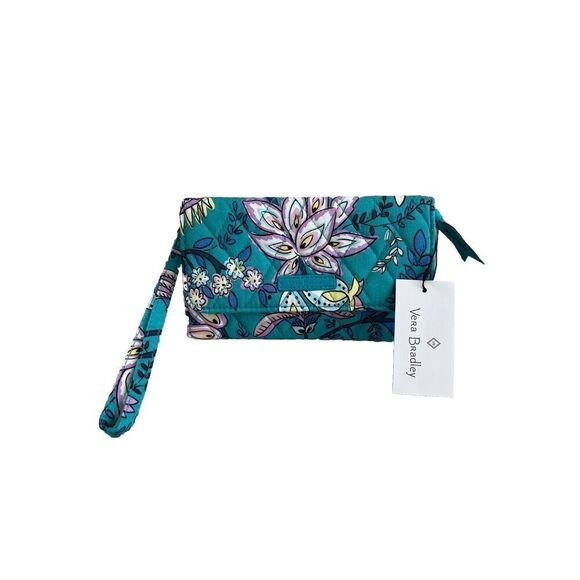 Vera Bradley RFID Smartphone Wristlet Peacock Garden NWT - Picture 1 of 6